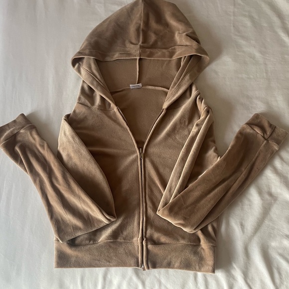 Brown velour tracksuit 3 piece set - Picture 2 of 4